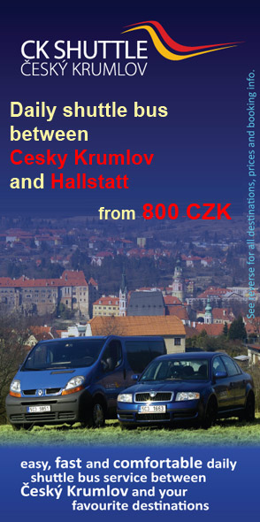 CK Shuttle - daily door-to-door shuttle bus between Cesky Krumlov and Hallstatt from 900 CZK per person